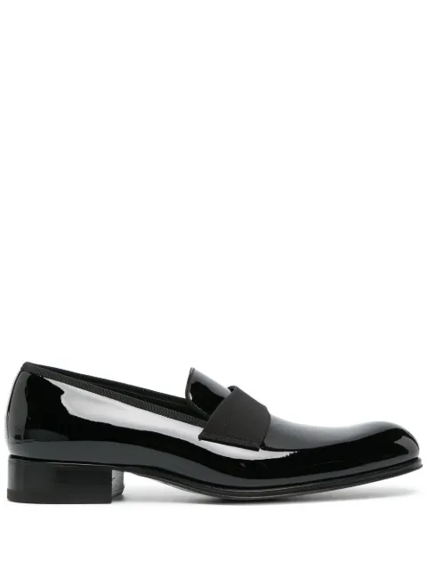 TOM FORD patent-finish leather loafers Black J1034LPA003N