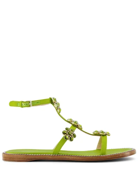 Giambattista Valli Jaipur embellished flat sandals Green 23SSKVLIS00906SAT