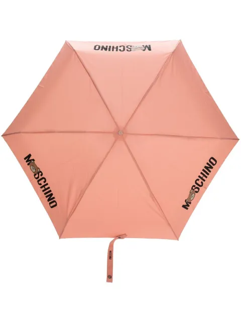 Moschino logo-print six-panel umbrella Pink 8430SUPERMINI