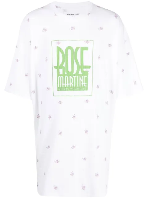 Martine Rose long-line logo-print T-shirt White MRAW22627B