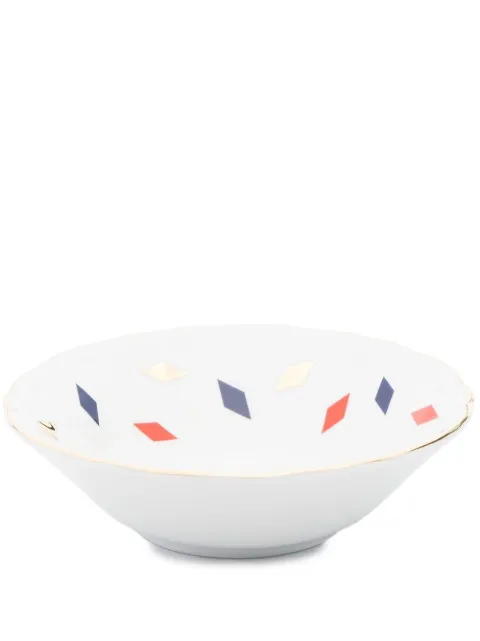 Bitossi Home diamond-pattern porcelain bowl White ABR01064