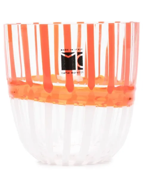 Carlo Moretti stripe-pattern glass vase White 222021