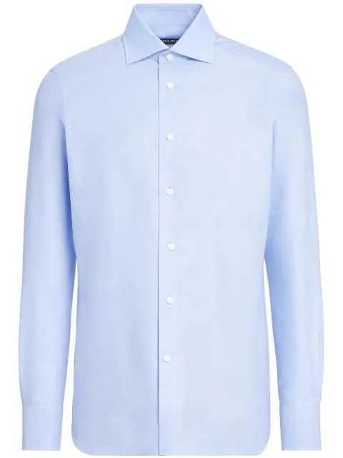 Zegna Trofeo cotton shirt Blue CT10309MS0BA