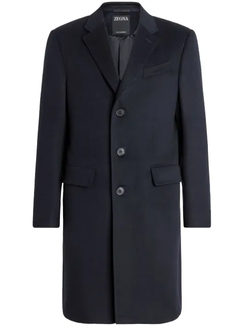 Zegna Oasi single-breasted cashmere coat Blue S9950342AL20