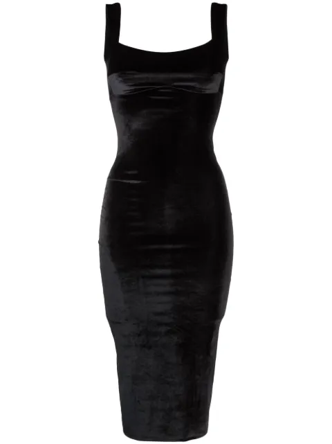 Atu Body Couture scoop-back sleeveless velvet effect dress Black AT23148