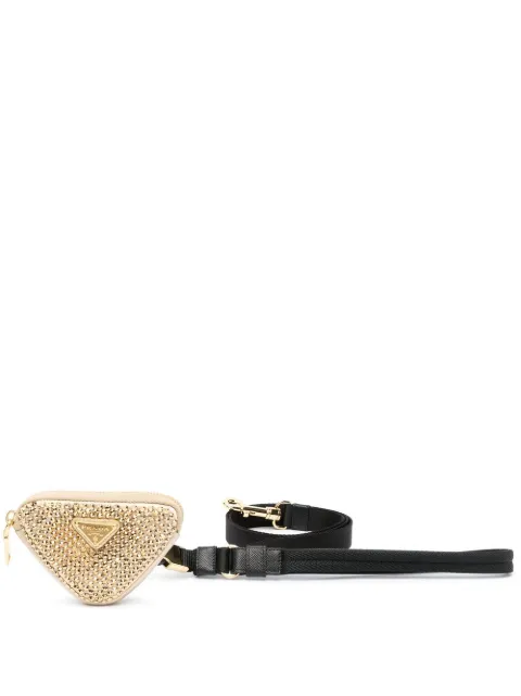 Prada crystal-embellishment dog lead Neutrals 2YG0132AWL