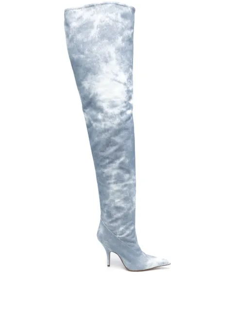 GIABORGHINI Gia 33 100mm pointed-toe boots Blue GIA33