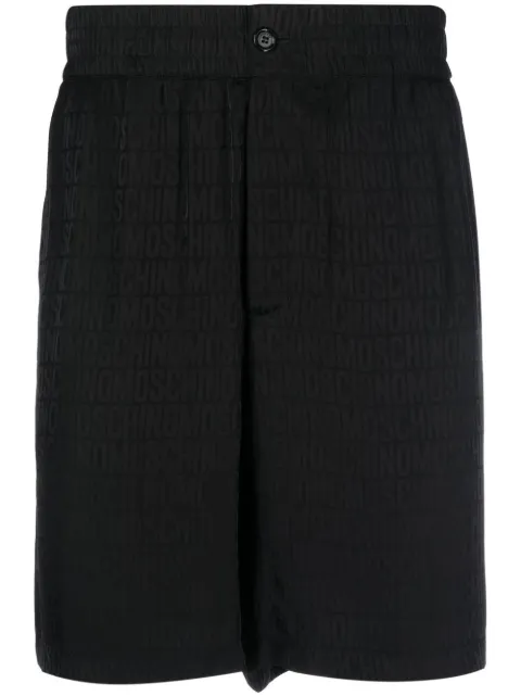 Moschino logo-print track shorts Black A03072649