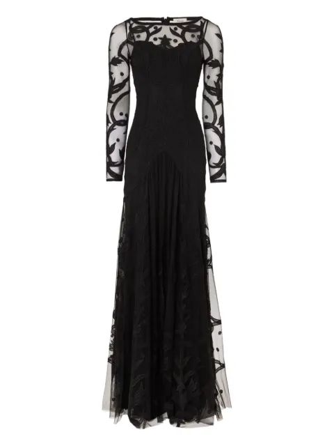 Temperley London Francine Tattoo floral-embroidered tulle dress Black 00COHEV53739
