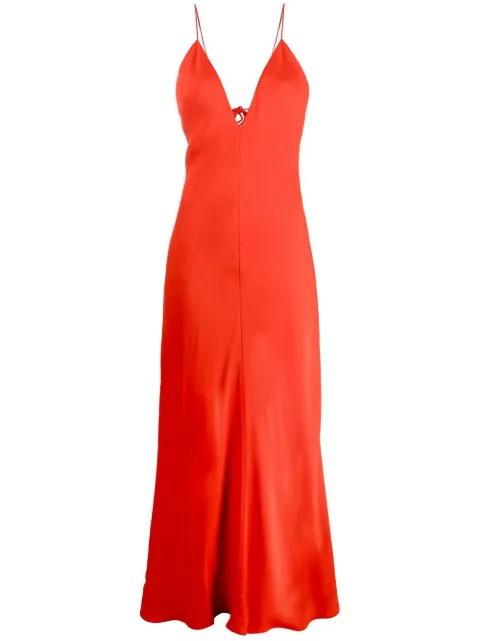 Stella McCartney V-neck floor-length dress Red 6A01193AU354