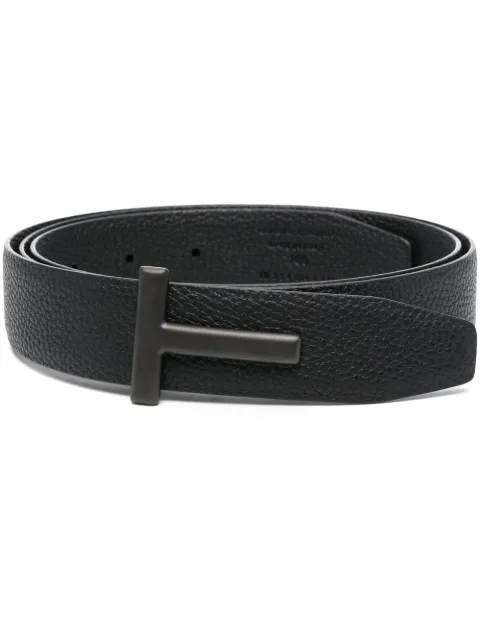 TOM FORD logo buckle leather belt Black TB224LCL236L1N001