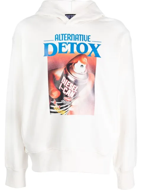 Diesel Alternative Detox print hoodie White A086420JFAV