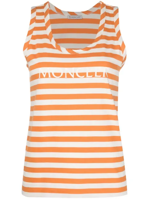 Moncler striped logo-print tank top Orange I10938P0000189A1N