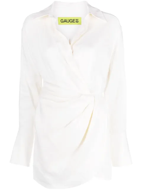 GAUGE81 Puno mini shirt dress White 323215