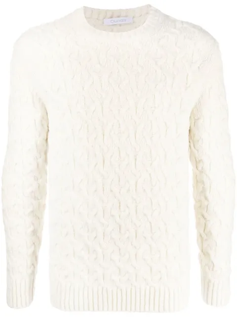 Cruciani textured round-neck jumper White CU30151