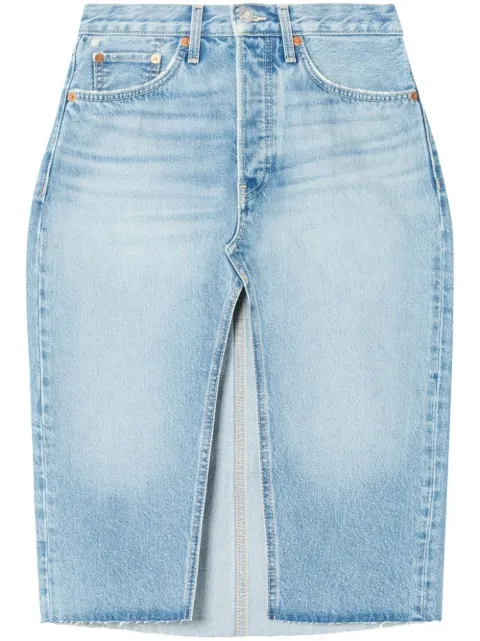 RE/DONE organic cotton midi denim skirt Blue 14105WMDNSKT