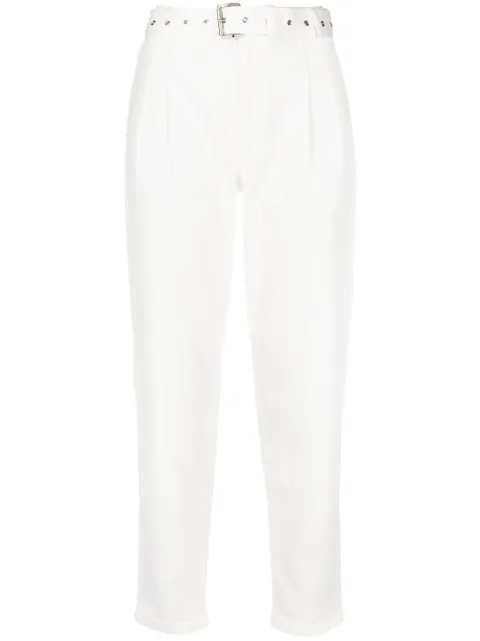 Michael Michael Kors pleat-detail belted jeans White MS1900LBUG