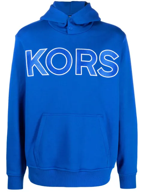 Michael Kors logo-embossed cotton hoodie Blue CS250QI95D