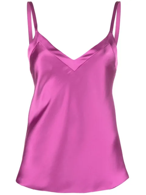 Blanca Vita V-neck satin top Purple TAMERICE4762