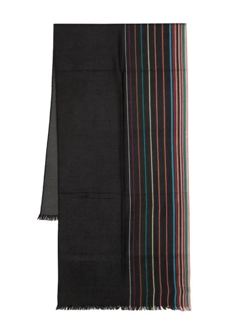 Paul Smith wool-silk signature stripe scarf Black M1A150KK134