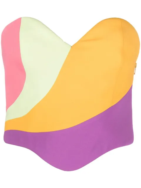 Moschino colour-block bustier top Orange A08020525