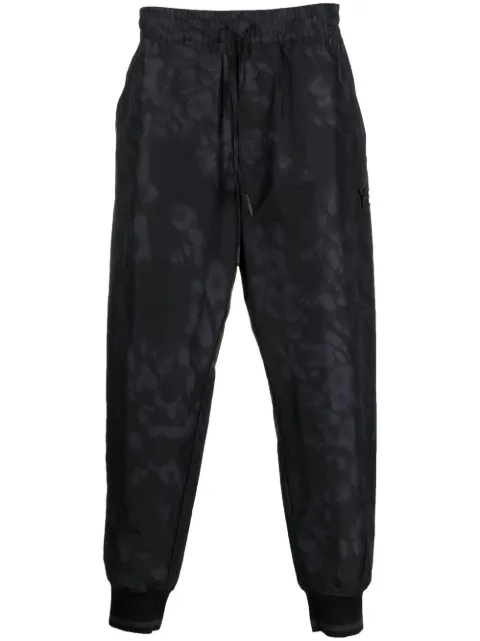 Y-3 leopard-print tapered-leg track pants Black HN1973