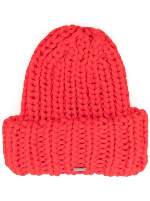DSQUARED2 ribbed-knit beanie hat Orange KNW006005M01040