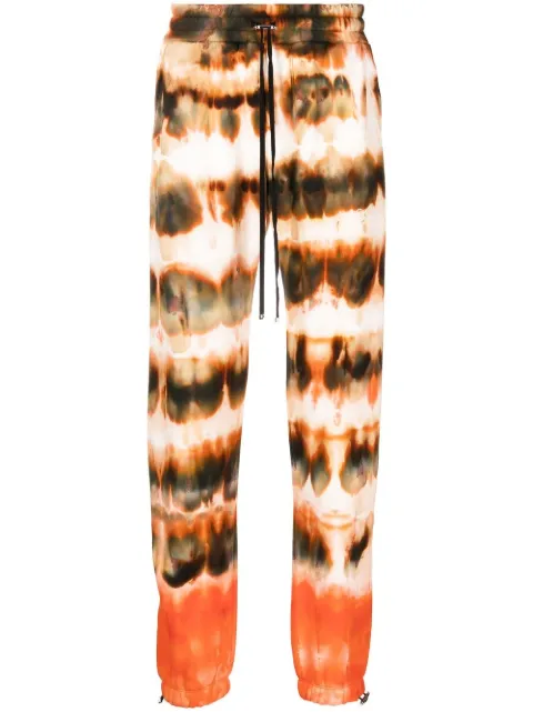 AMIRI tie-dye print cotton track pants Brown PS22MJS010