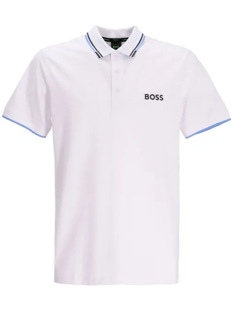 BOSS embroidered-logo polo shirt Pink 50469094