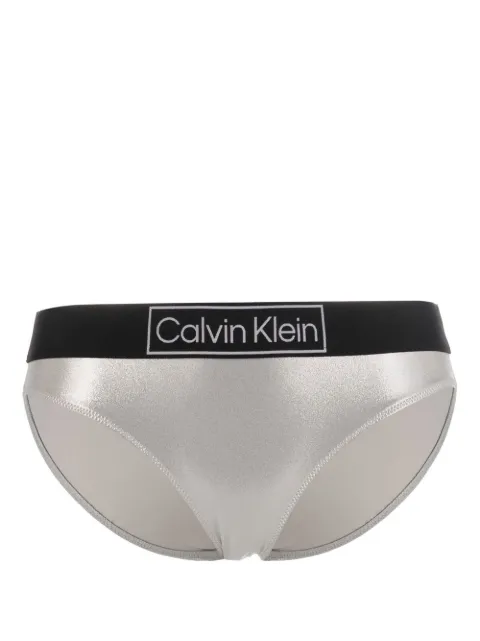 Calvin Klein Underwear metallic-finish bikini bottoms Silver KW0KW01949