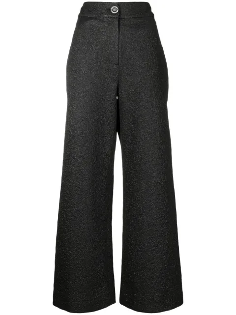 SHIATZY CHEN Genisis metallic textured trousers White 627123
