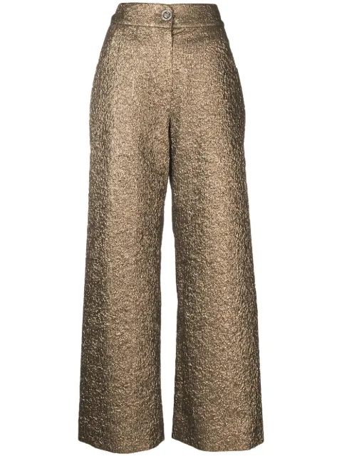 SHIATZY CHEN Genisis metallic textured trousers Gold 627123
