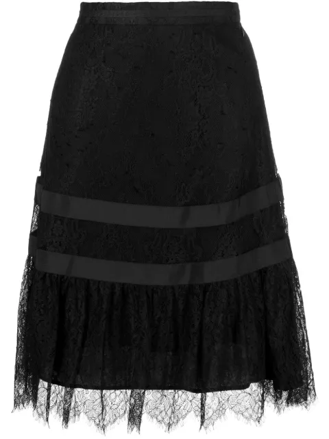 SHIATZY CHEN lace knee-length skirt Black 627262