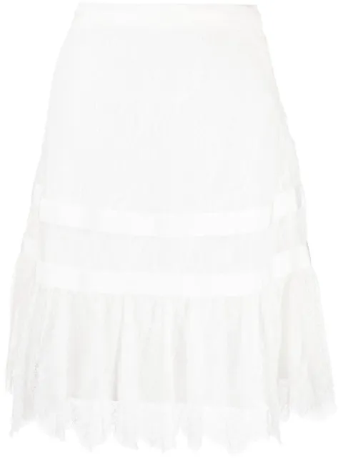SHIATZY CHEN lace knee-length skirt White 627262