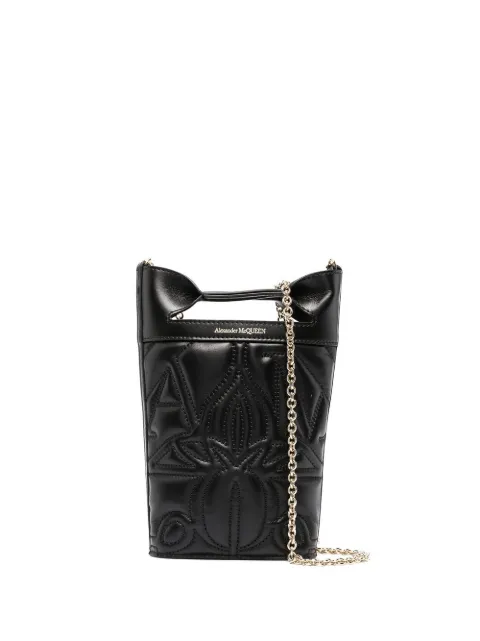 Alexander McQueen embroidered mini bucket bag Black 7311741BLEL