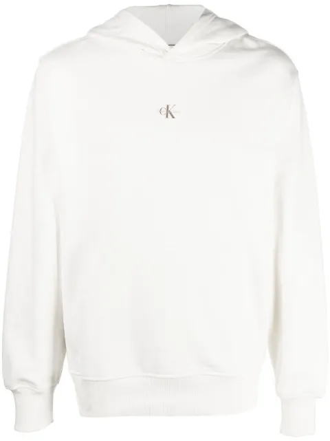 Calvin Klein logo-print hoodie White J30J322535