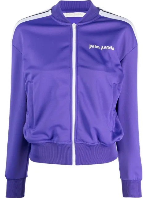 Palm Angels logo-print track jacket Purple PWBD025C99FAB0013501