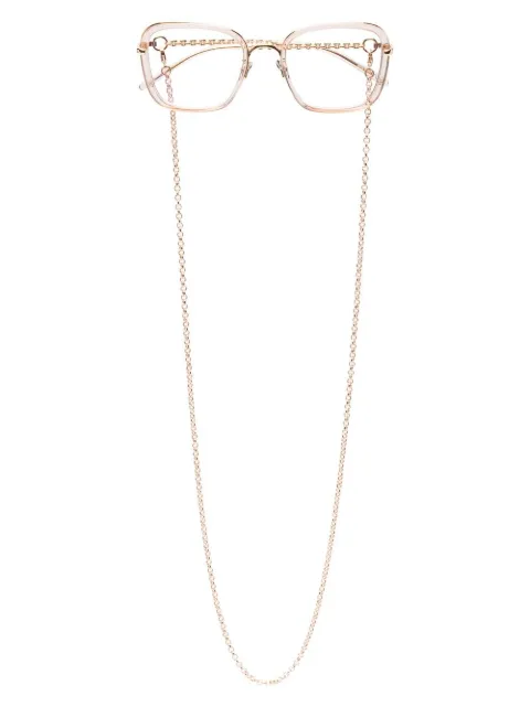 Pomellato Eyewear square-frame chain-link optical glasses Pink PM0113O