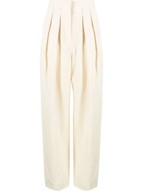 Stella McCartney high-waisted pleated trousers Neutrals 6400643STA49