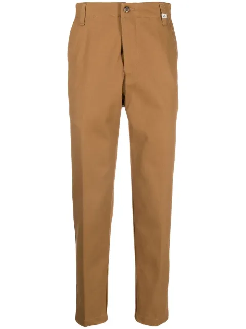 Myths logo-patch straight-leg trousers Neutrals 22WM17L302