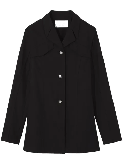 Proenza Schouler White Label notched-lapels button-down blazer Black WL2332077AY147S