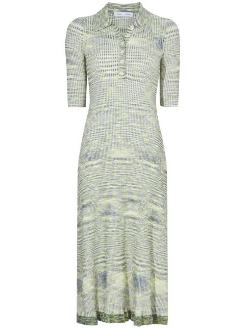 Proenza Schouler White Label Space Dye ribbed-knit polo dress Blue WL2337923KY288