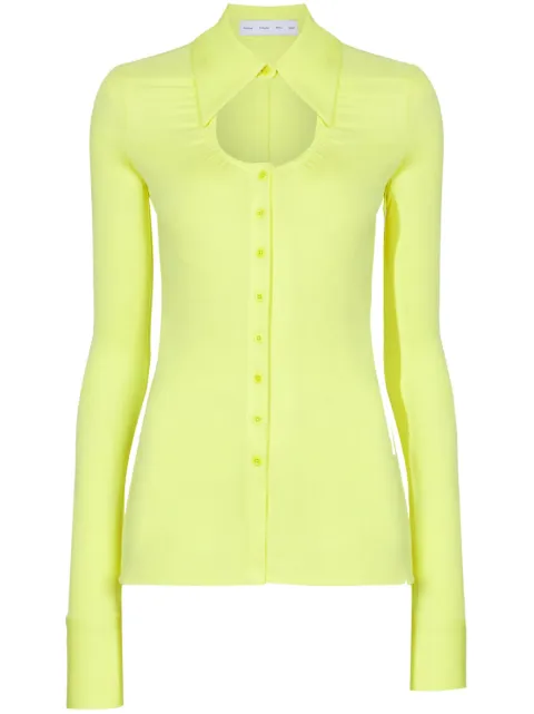 Proenza Schouler White Label cut-out detail shirt Green WL2334392JY086