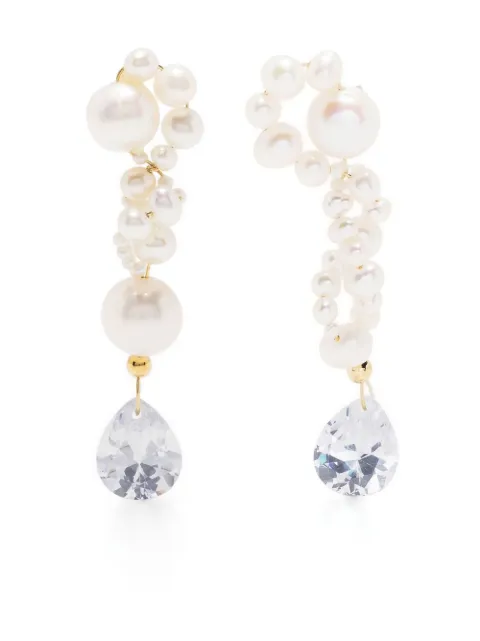Completedworks 14kt gold-plated pearl drop earrings White P23