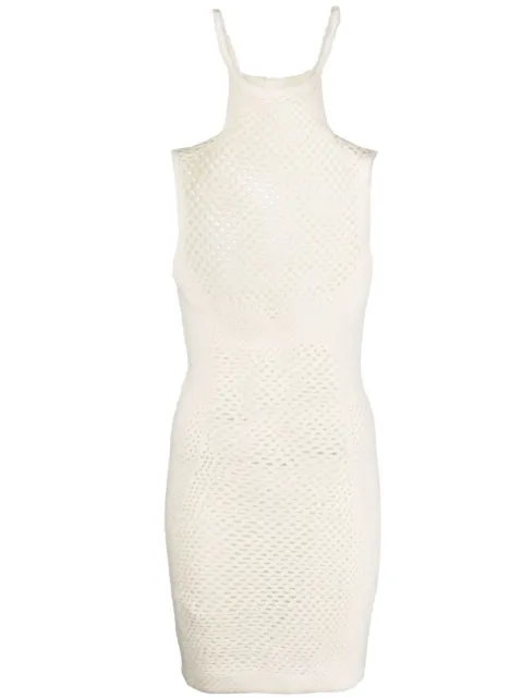 Isa Boulder Map crochet minidress White 22DR11