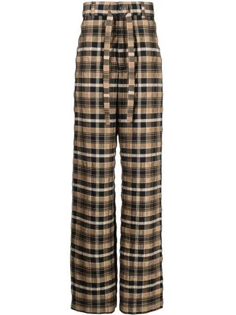 Nanushka check-print straight-leg trousers Brown NM22PFPA01499