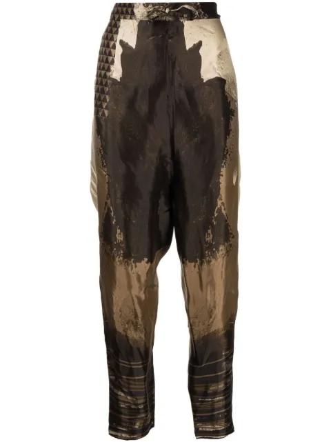 Masnada graphic-print trousers Brown 7351QUA