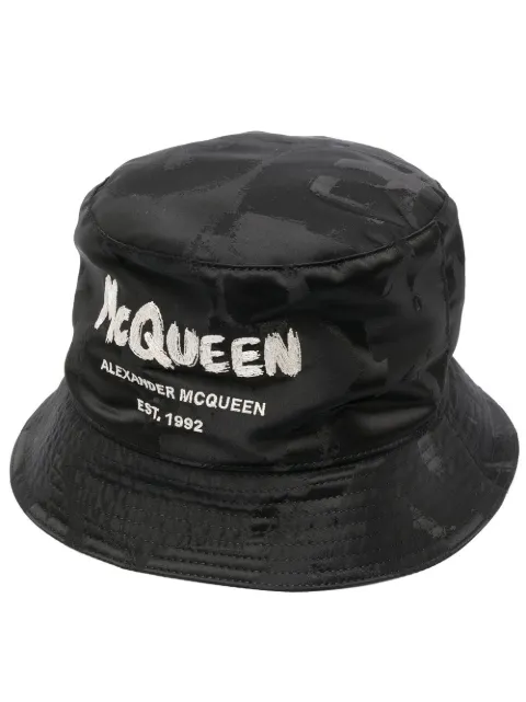 Alexander McQueen logo-print bucket hat Black 7265384405Q