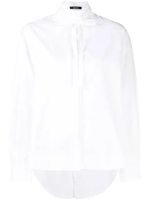 Isabel Benenato long-sleeve cotton shirt White DW71F22