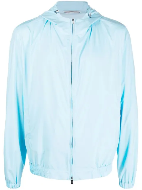 Fedeli one-tone zip-up jacket Blue 6UE00604